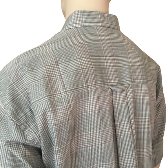 GREG Norman Button Down Collar Dress Golf Casual Shirt Light Green Plaid NWT - Picture 4 of 10